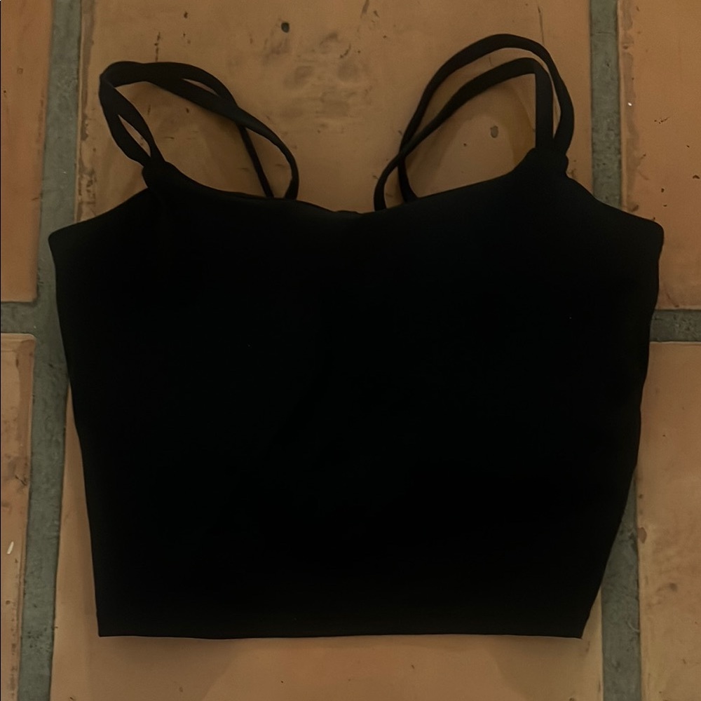Black Strappy Crop Top